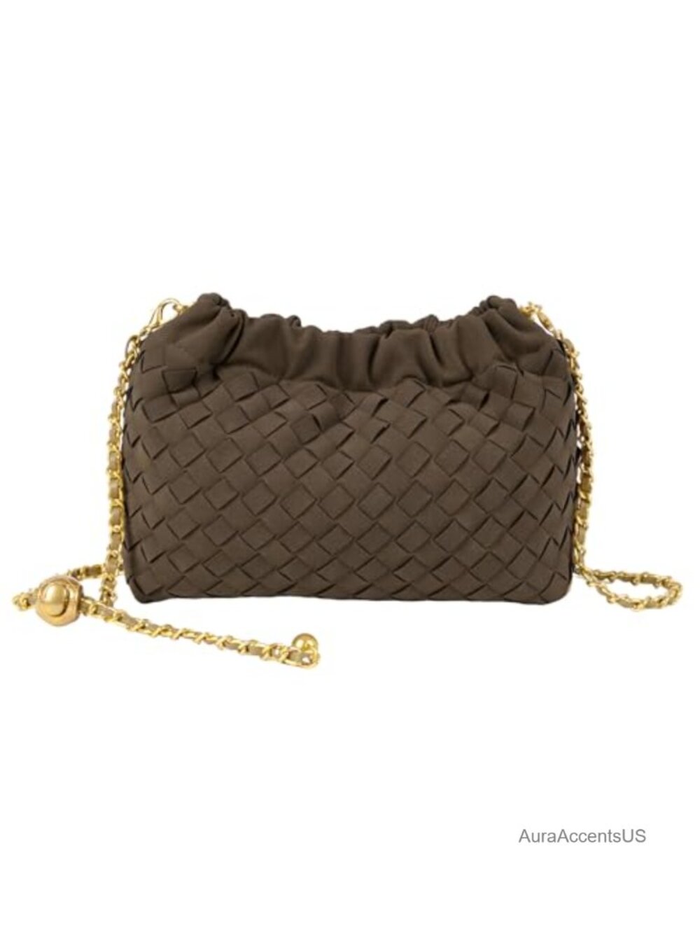 Woven Suede Vegan Leather Hobo Bag, Adjustable Crossbody Purse, Evening Clutch